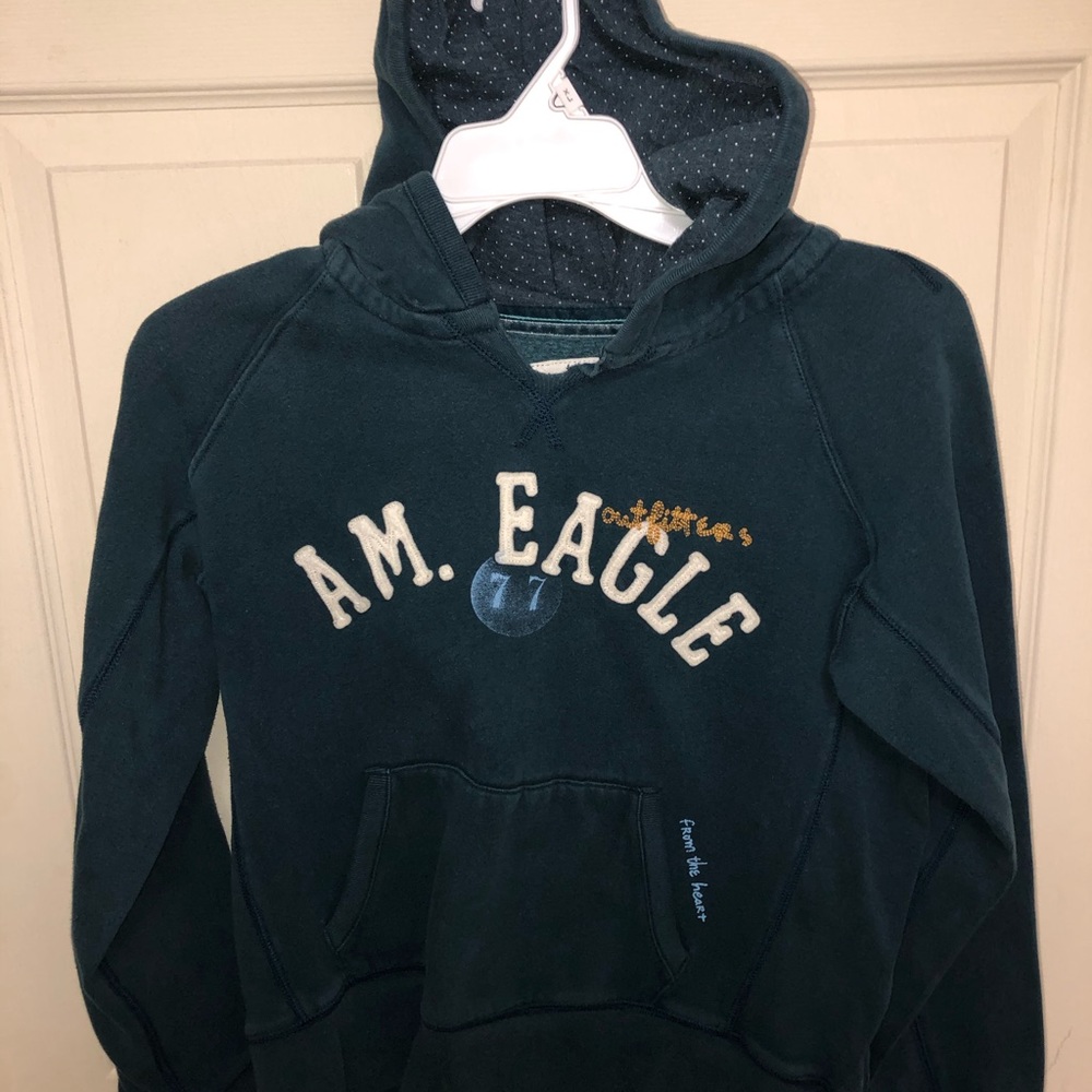 American Eagle Distressed Pullover Hoodie